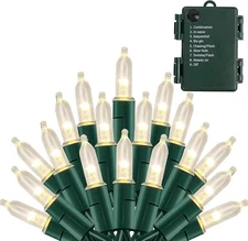 NEROSUN Battery Operated Christmas Lights, 50 LED 16FT Waterproof String Christm