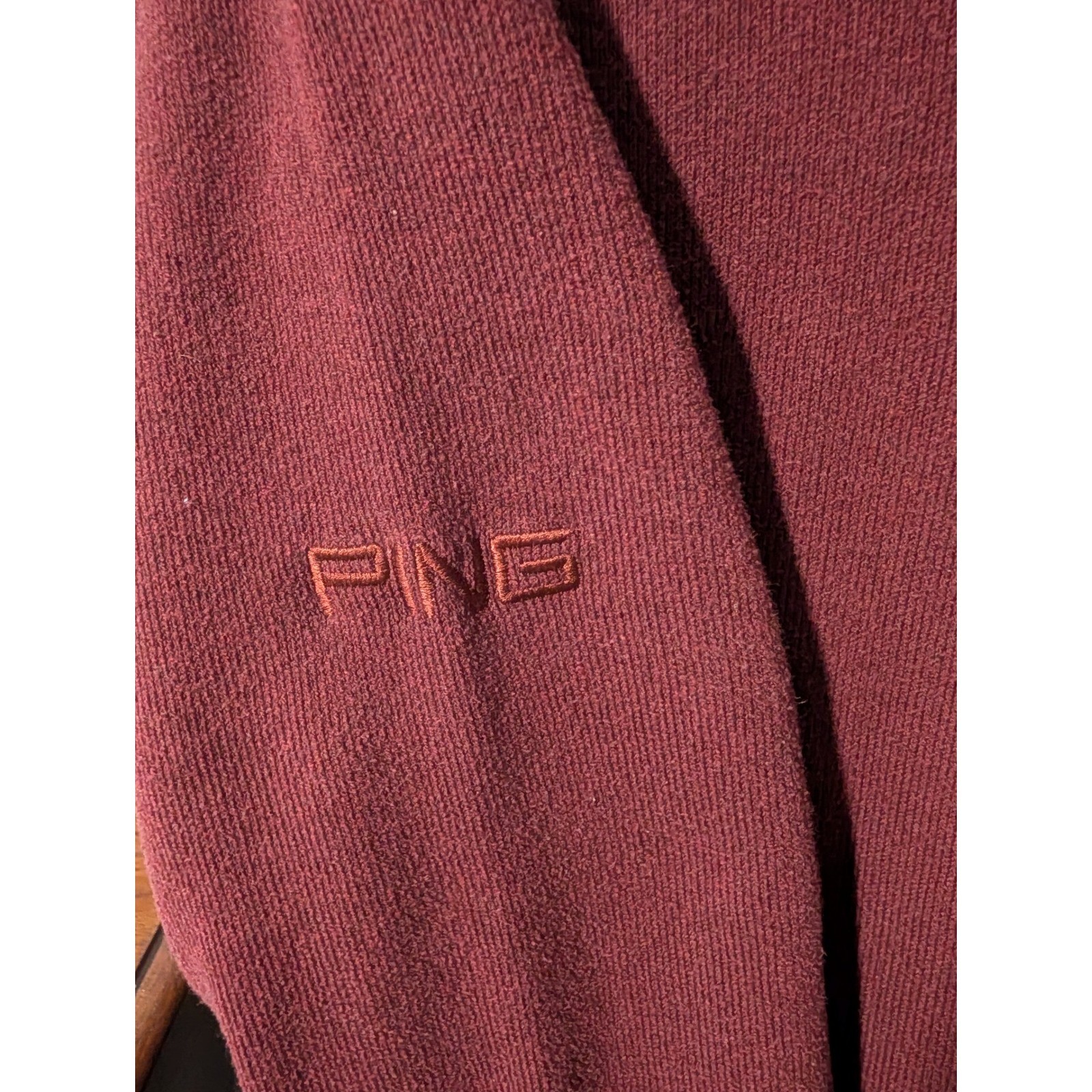 PING Collection Burgundy V Neck Pullover Sweater … - image 2