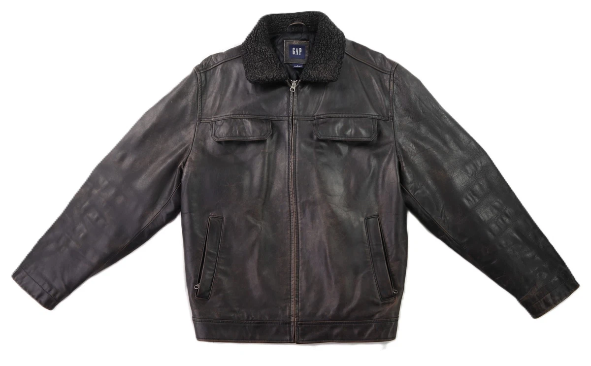 Gap Black Leather Outer Shell Coats, Jackets & Vests for Men for
