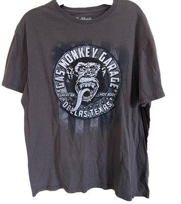 Gas Monkey Garage Dallas Texas Short Sleeve Tee T-Shirt Unisex Large Gray