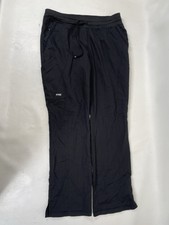 Greys Anatomy Barco Scrubs 4PKT Drawcord Mesh Trim Scrub Pants M Black NWOT