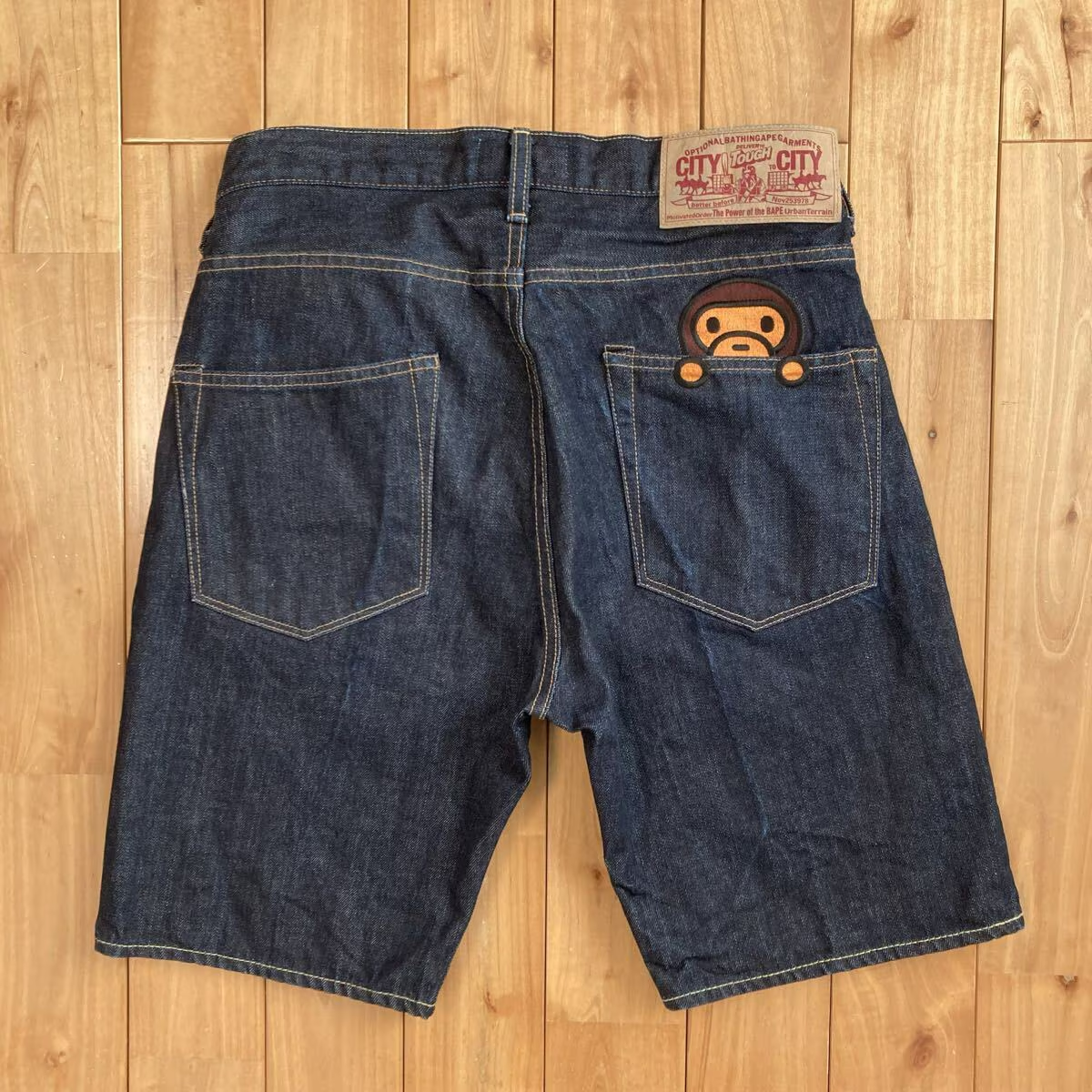 BAPE Milo Embroidered Denim Shorts A Bathing Ape Size S | eBay