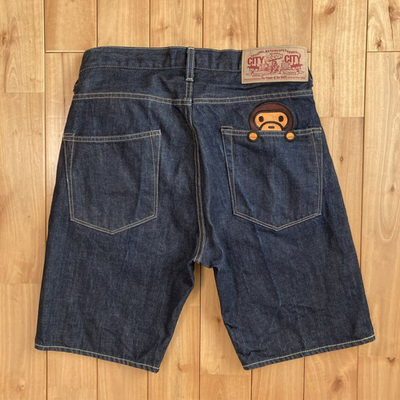 BAPE Milo Embroidered Denim Shorts A Bathing Ape Size S | eBay