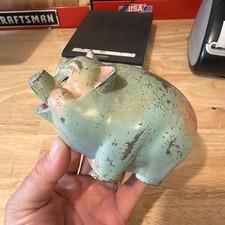 Antique Piggy Bank Vintage Arlington South Dakota SD ORIGINAL USA Broken No Key