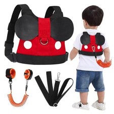 Toddler Leash Harness, Child Harness Baby Leash  Red/Boys,Orange Wrist Link