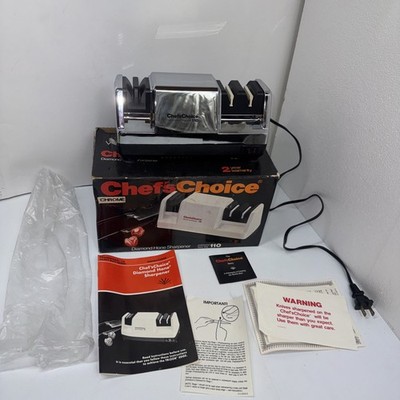 Chefs Choice 110 Diamond Hone Plus 3 Stage Electric Knife Sharpener Chrome 