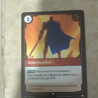 League of Legends CCG Grim Resolve Spell UNL 095/219 English Kudos Cost 2
