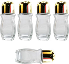 Glass Roll-On Bottles, 5 Pcs Empty Clear with Roller Ball for Deodorant Essentia
