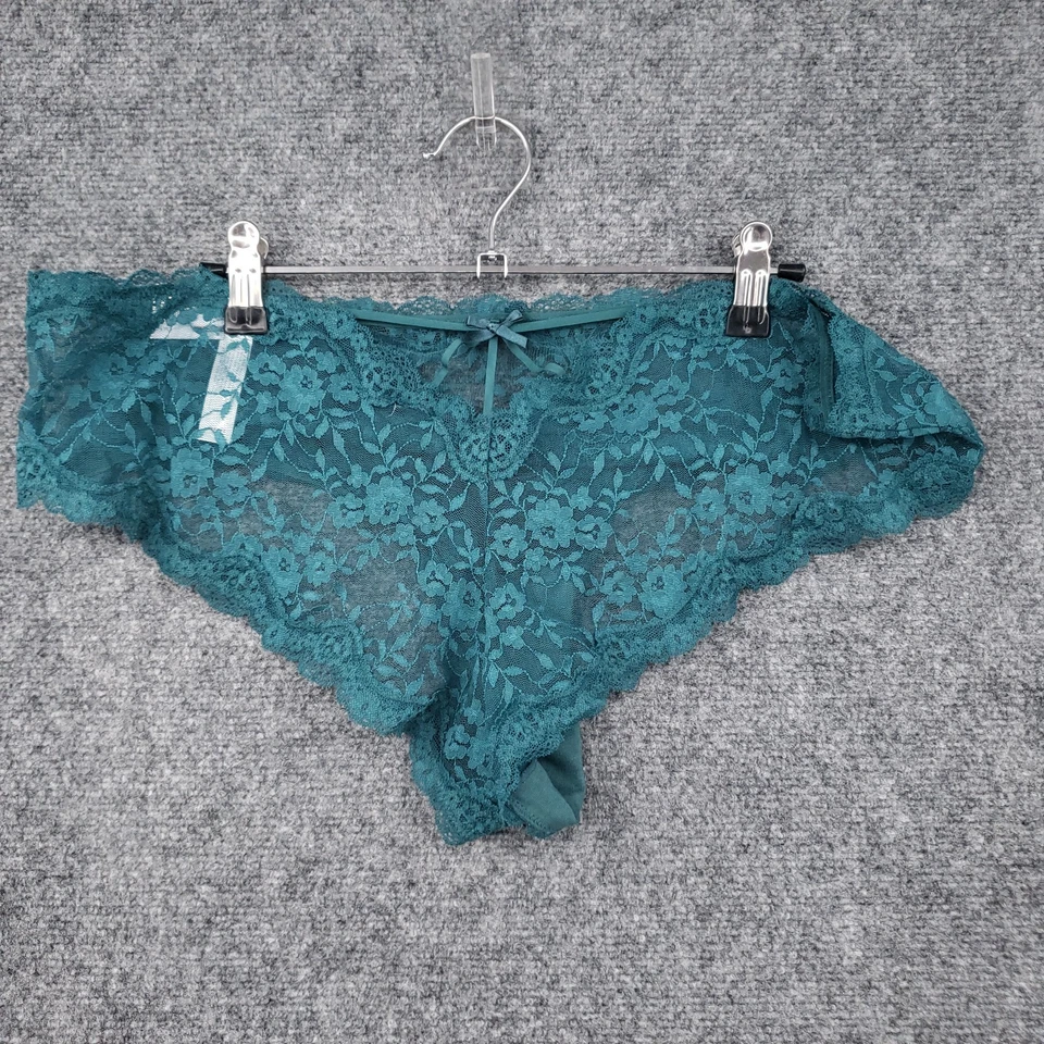 NEW Cacique Panties Womens 18 20 Plus Green Cheeky Floral Lace Unlined Lingerie - Image 2 of 4