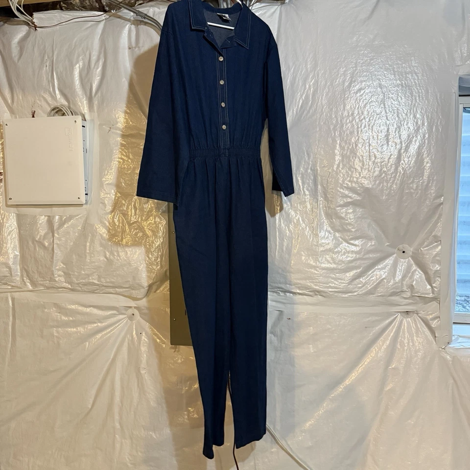 Mono vaquero vintage manga larga azul Jean Petite XL Boonies mameluco monos Foto 4 de 4