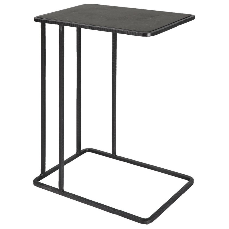 UTTERMOST CAVERN ACCENT TABLE 22905 POLISHED BLUESTONE IRON FRAME TABLE