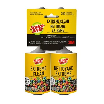 3m 830RS100TP Extreme Clean Lint Roller, 100 Sheets/roll, 2/pack