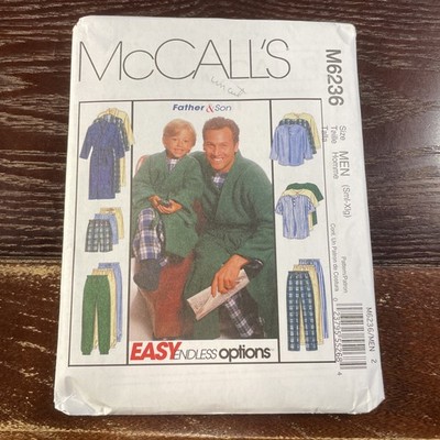2010 McCall's Pattern Men Sz S-XL #M6236 sleep pants robe shorts top Uncut