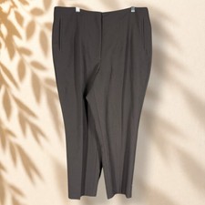 Nine West Dress Pants Women 16 Black High Rise Tapered Pleated Pockets Stretch