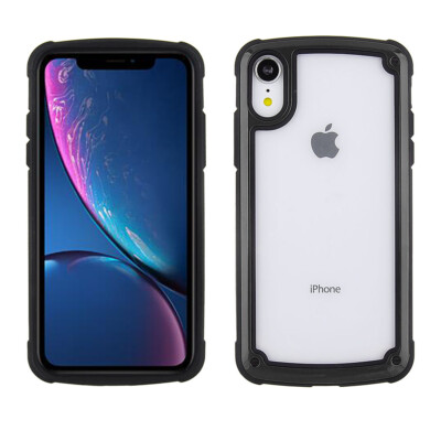 For Apple iPhone XR - Transparent Hard Cover w/Color TPU Edge