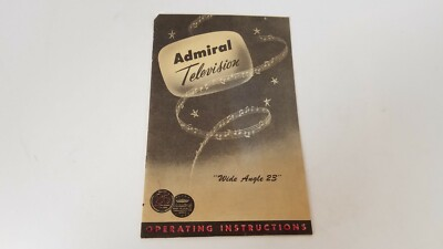 #ad Admiral Television Operating Instructions Owners Manual Vintage Original $14.95