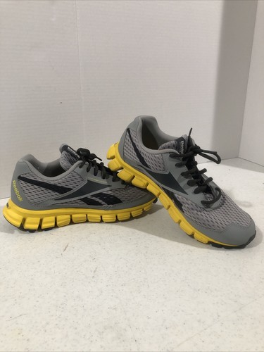 Reebok Real Flex men's size 6 gray \u0026amp; yellow running shoes | eBay