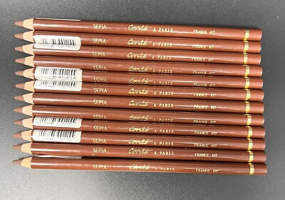 Color Conte Conte a Paris: Vintage Sepia Color Pencil Lot - 12 Unused Sharpened ...