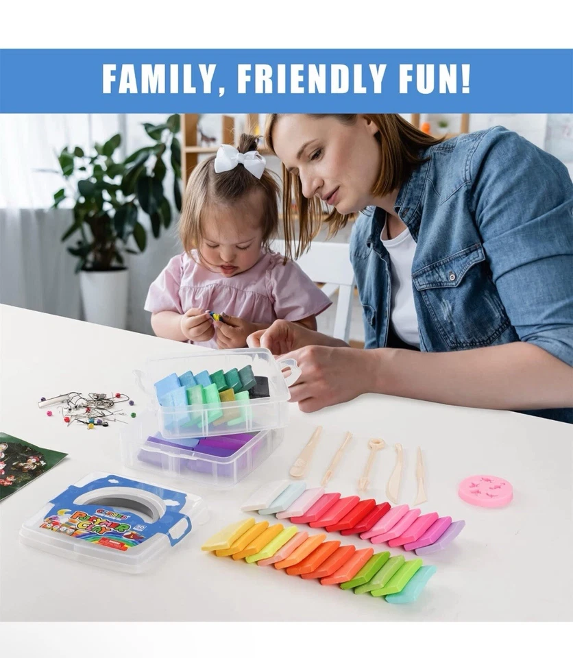 50 Colors Polymer Clay Kit Oven Bake Clay Model Clay Non-Sticky Non-Toxic DIY - Image 4 of 4