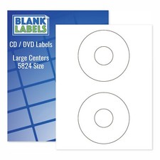 400 CD/ DVD Laser / Ink Labels - Fits Template Size 5824 4.5" Circle 200 Sheets!