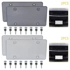 2x UNBREAKABLE CLEAR FLAT LICENSE PLATE MOUNT HOLDER FRAME BUMPER SHIELD COVER