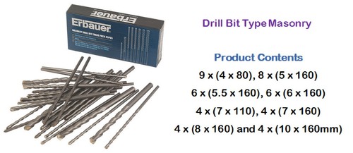 Erbauer Masonry Drill Bit Trade Pack 