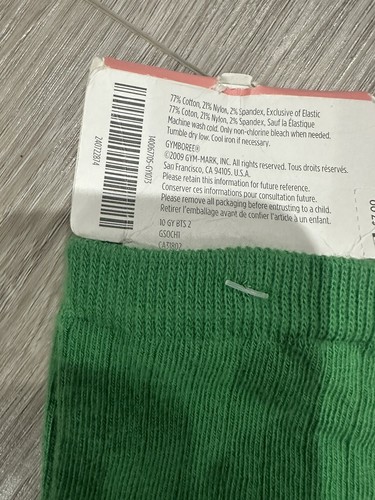 Gymboree Smart Girl Rule Green Girls Socks Size 5/7 Knee New - Picture 4 of 4