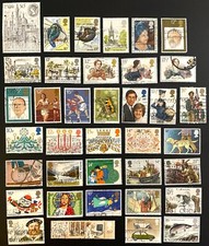 GREAT BRITAIN 1980'S NICE LOT COLLECTION OF 193 DIFFERENT STAMPS 1980-1989