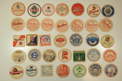 Konvolut Alte Bierdeckel 35 Stück versch. Brauereien Varianten DDR / BRD / BD 20