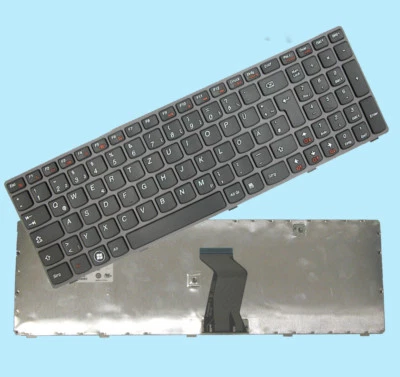 IBM / LENOVO Orig. DE Tastatur f. Lenovo IdeaPad G580 G580A G585 G585A Series - Schwarz/Grau