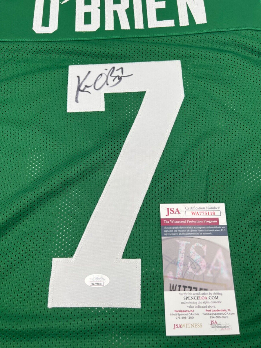 KEN O'BRIEN NEW YORK JETS SIGNED CUSTOM STITCHED JERSEY JSA