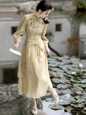 Cheongsam Dress Modern Vintage Printed Improved Qipao Sexy Women Chinese Style