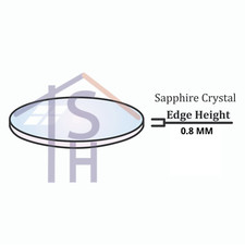 ROUND 0.8 MM THICK FLAT SAPPHIRE CRYSTAL WATCH GLASS REPLACEMENT SIZE 16MM-50MM