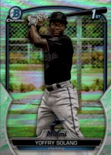 2023 Bowman Yoffry Solano #BCP-72 Chrome Prospects Lunar Glow Refractor 4T2D
