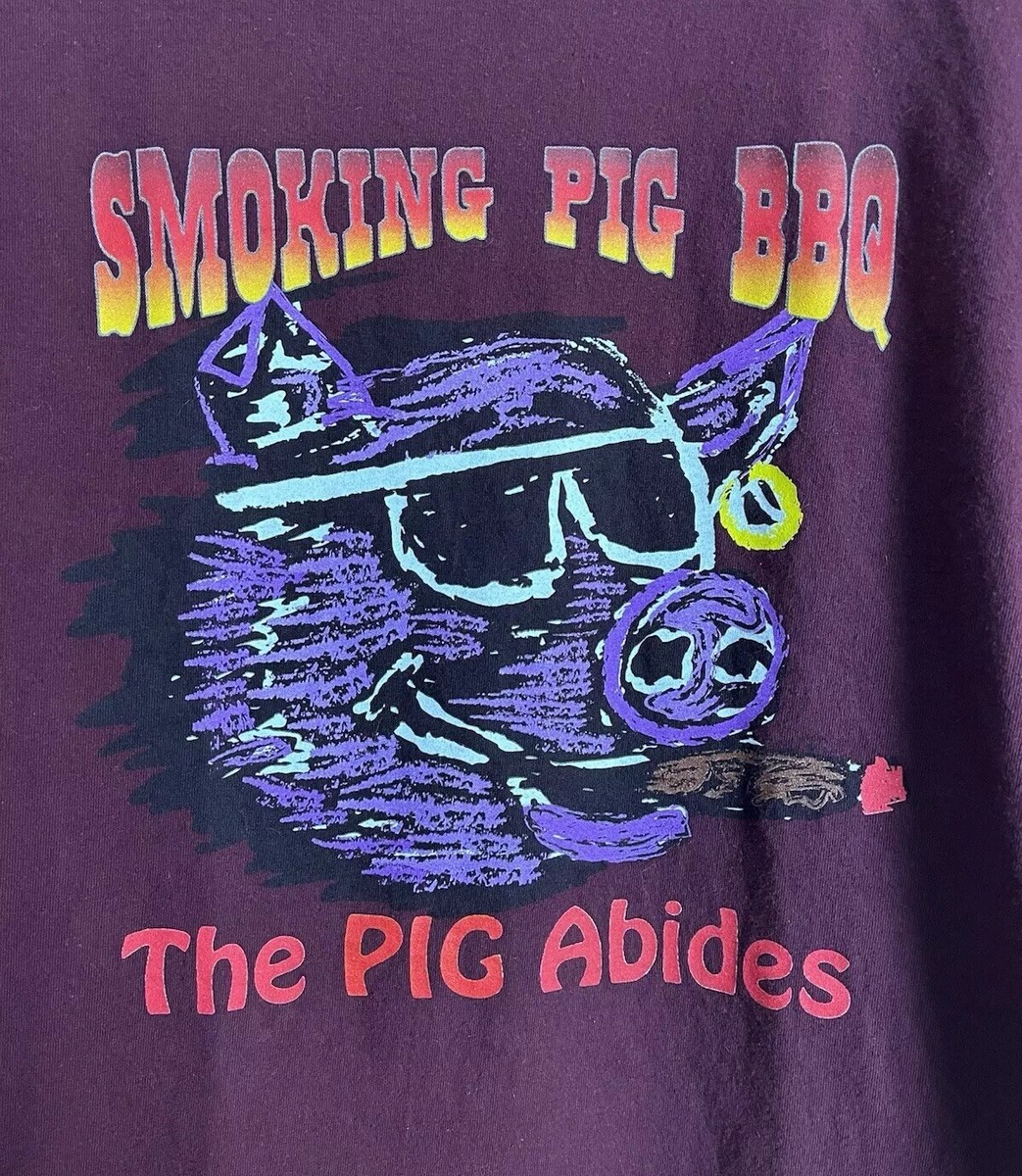 Pig Smoking Shirt Large Cigar Smoking Pig BBQ Las Vegas San Jose