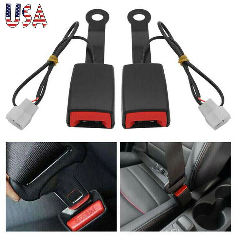2X Black Driver Car Front Seat Belt Buckle Socket Plug Connector w