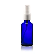 2oz Cobalt Blue Glass Bottle with White Mist Sprayer - Choose Your Quantity
