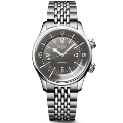 New Longines Legend Diver 39mm Grey Dial Steel Men's Watch L37644996
