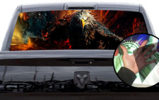 Truck Back Window Graphics American Flag Eagle P552 See Through Rear Decal Truck Back Window Graphics American Flag Eagle P552 See Through Rear Decal