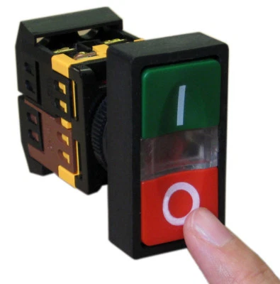 ACE CREW ON/OFF START/STOP Push Button w Light Indicator Momentary Switch Red Green Squar