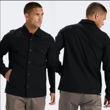 Vuori Mens M Russell Shirt Jacket Button Up Front Shacket Black Ripstop V527