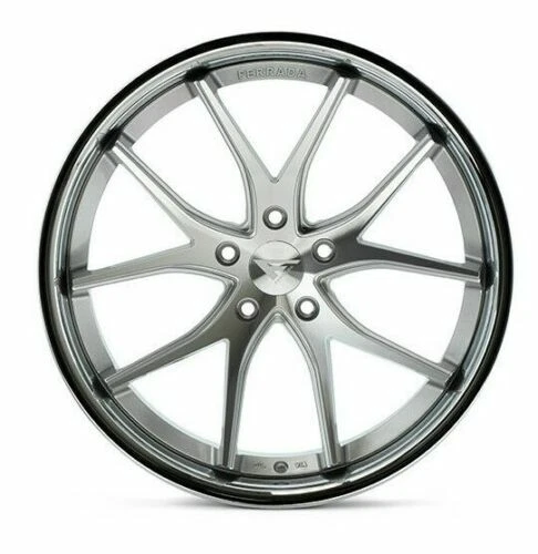 19" FERRADA FR2 SILVER CONCAVE WHEELS RIMS FITS AUDI A3 TT VW JETTA GOLF GTI R - Image 3 of 4