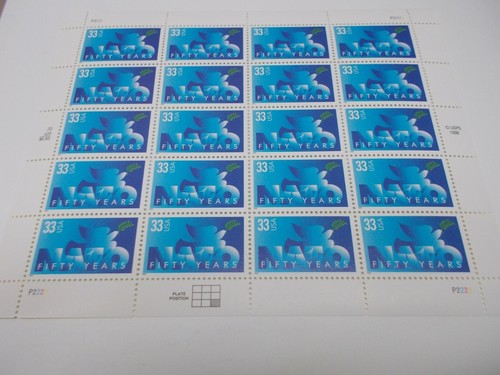 # 3354 1998/99 33 Cent US Postage Stamps Sheet of 20 FIFTY YEARS OF NATO MINT - Picture 2 of 4