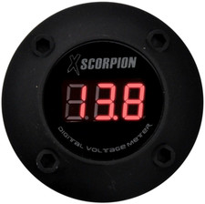 Black 3 Digit Red LED 12V Round Digital Voltmeter Car Marine RV Audio Video US