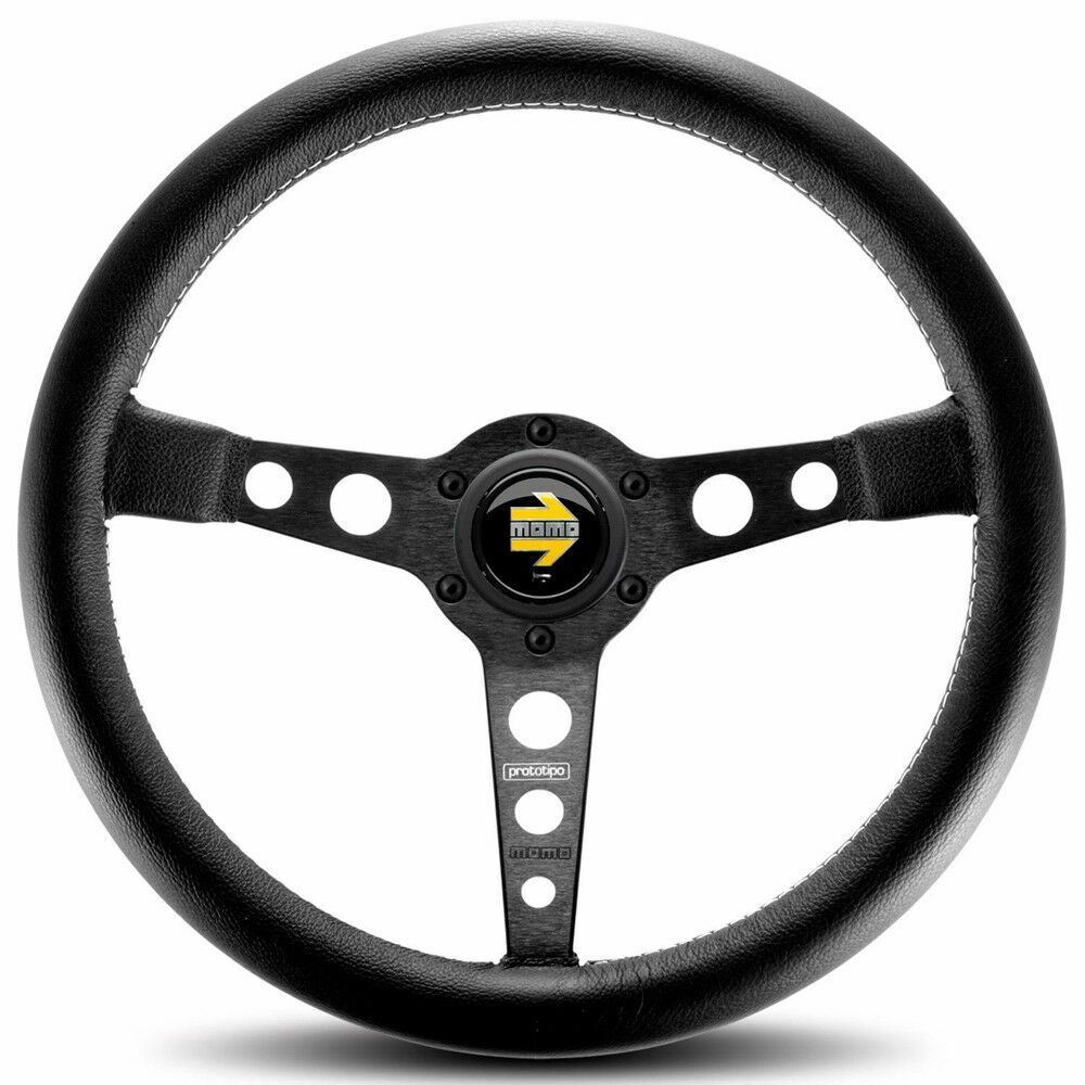 MOMO Prototipo Steering Wheel Black Leather 350mm/13.8