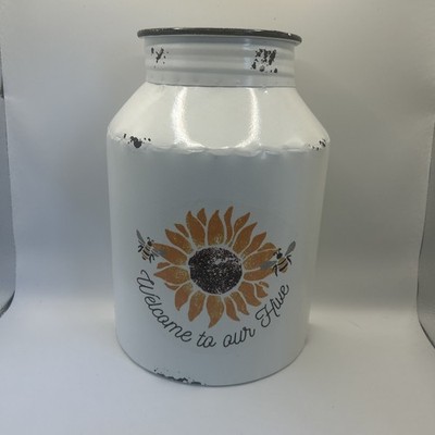 Farmhouse Milk Jug Bee Hive Wall/Tabletop Vase Welcome To Our Hive NWT 7x10 