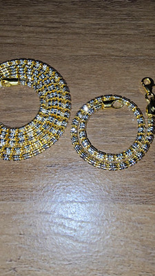 Genuine Italian Ice Barrel Necklace And Bracelet Set 22'' & 7.5''