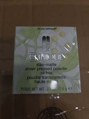 Clinique Stay matte Sheer Pressed Powder Oil-free  7.6g  Stay Nutmeg 20 Nib New