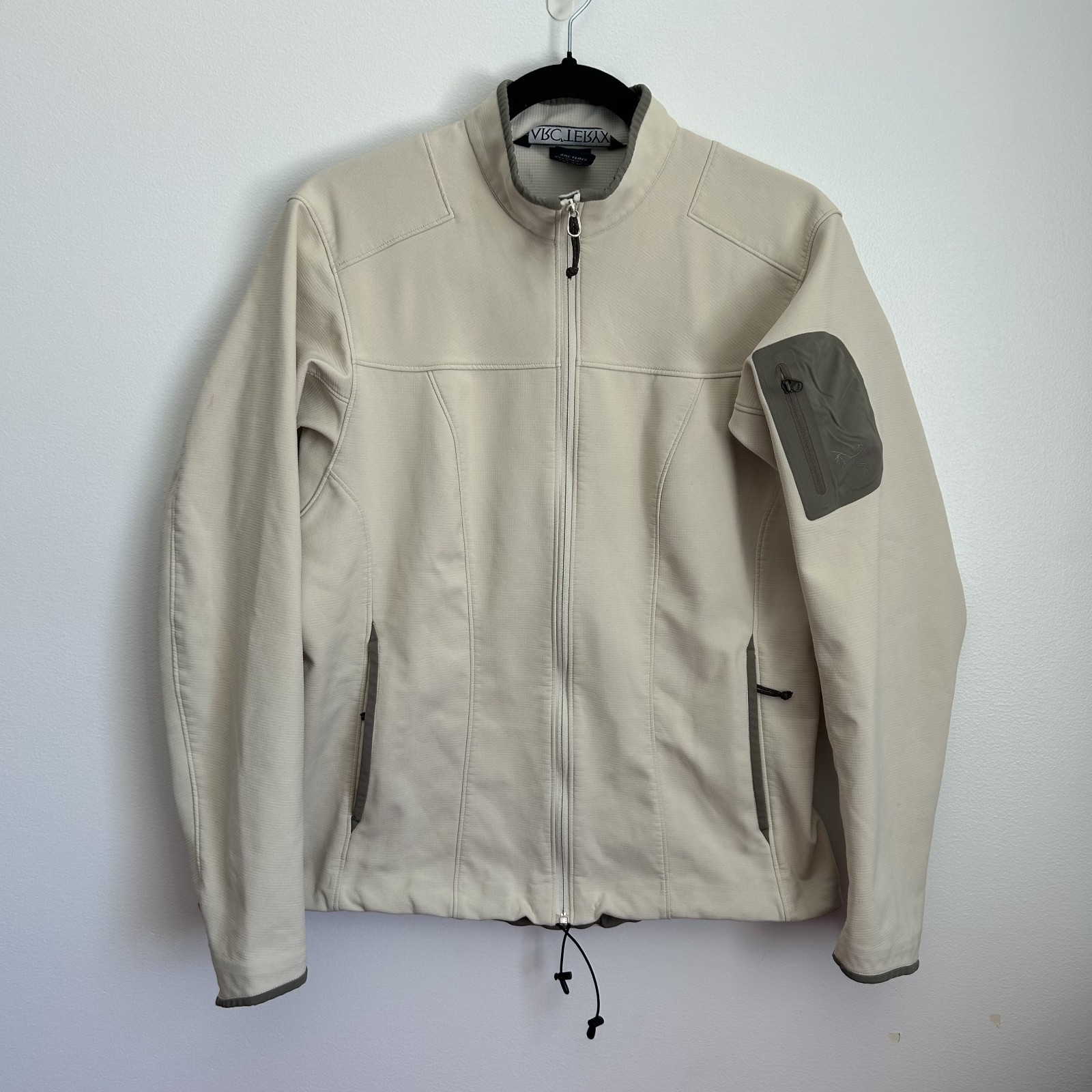 Arc'Teryx Giacca Donna Grande Gamma Softshell Full Zip Off Bianco Grigio Logo