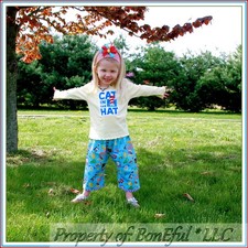 BonEful RTS NEW Boutique Girl 2-4 Dr Seuss Cat in the Hat Knit Top Pants Bow Set